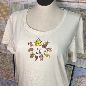 Life is Good Women's Cream Scoop Neck Short Sleeved Graphic Tee